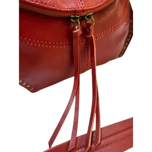 The Sak Silverlake Red Leather Crossbody Shoulder Bag Studs Boho Moto Fob Charm - Picture 3 of 16